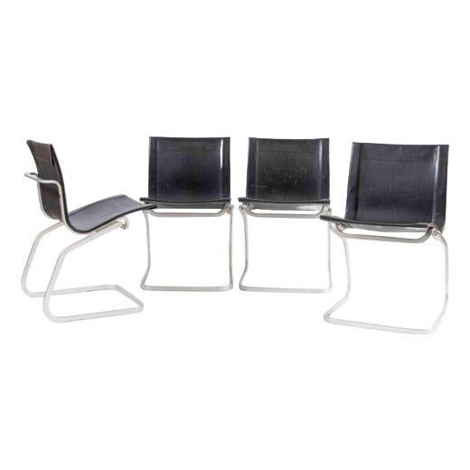 Lia Model Chairs attributed to Claudio Salocchi, Italy, 1960s, Set of 4 For Sale