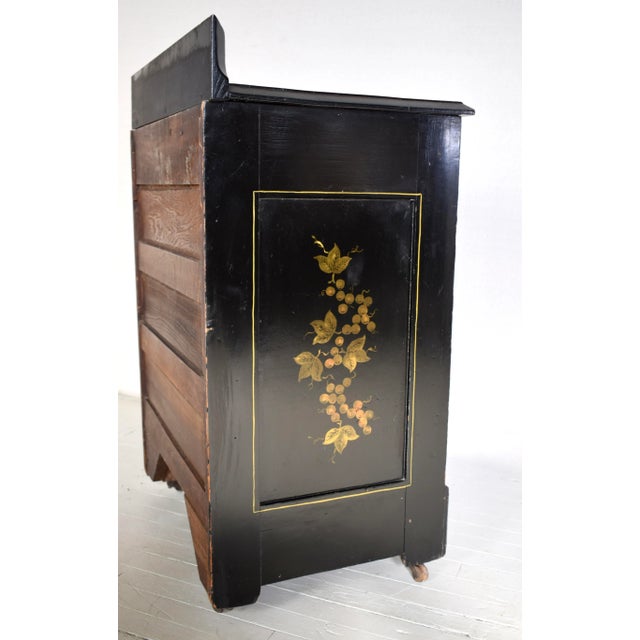 Hand Painted Folk Art Wash Stand Cabinet, American, Solid Wood, 19th Century For Sale In Philadelphia - Image 6 of 12