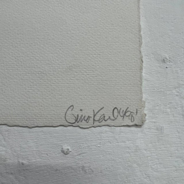 Paper Art by Gina Kail Monoprint Abstract Blue Landscape 9 June 1998 For Sale - Image 7 of 9