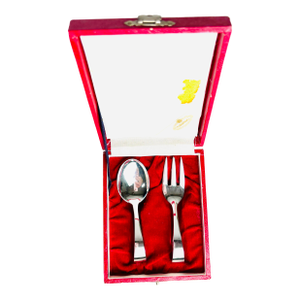 Mid 20th Century Sterling Silver Mitsukoshi Department Store Baby Spoon/Fork Set- 2 Pieces
