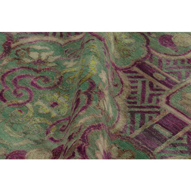 Textile Contemporary European Style Floral Wool & Natural Silk Rug by Rug & Kilim For Sale - Image 7 of 10