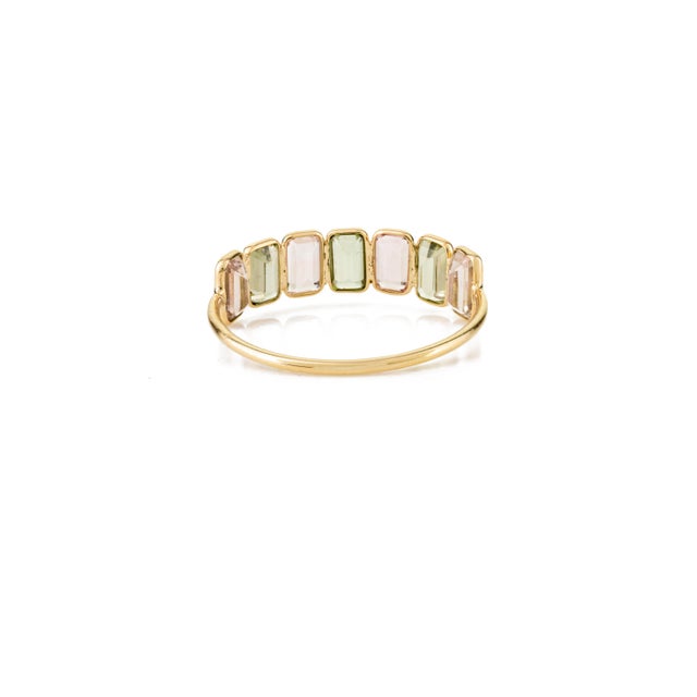 Metal Baguette Half Eternity Band Size 7 (All Sizes Available) For Sale - Image 7 of 8