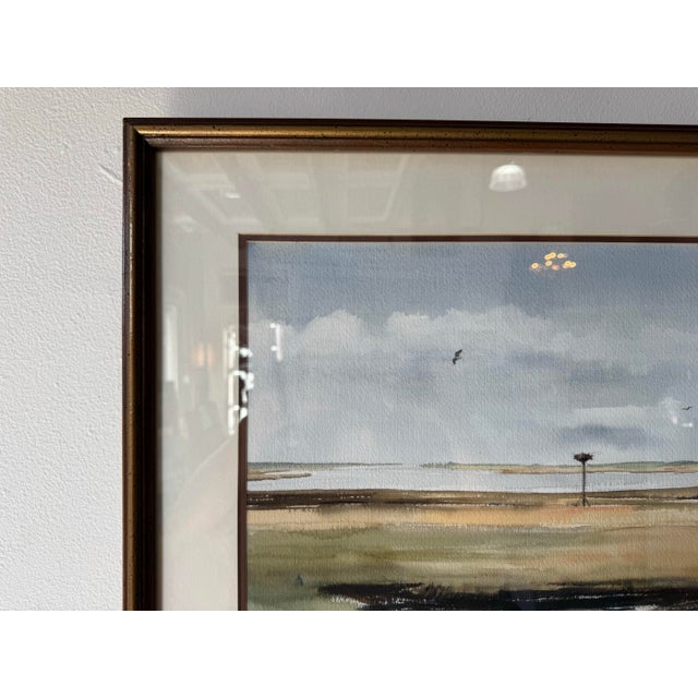Beige 1980's Vintage B. Mills Florida Landscape Watercolor Painting, Framed For Sale - Image 8 of 11
