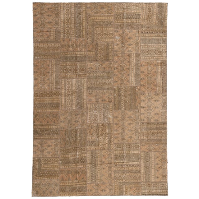 Mid 20th Century Vintage Persian Patchwork Rug, 06'10 X 09'10 For Sale - Image 10 of 10