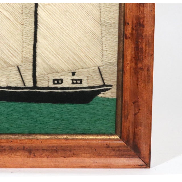 British Sailor's Woolwork of a Three-Masted Schooner Under Full Sail For Sale In Philadelphia - Image 6 of 8