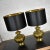 Mid 20th Century Mid 20th Century Tibetan Brass Lamps Hand Hammered With Glass Jewel Detail & New Black Shades, a Pair For Sale - Image 5 of 14