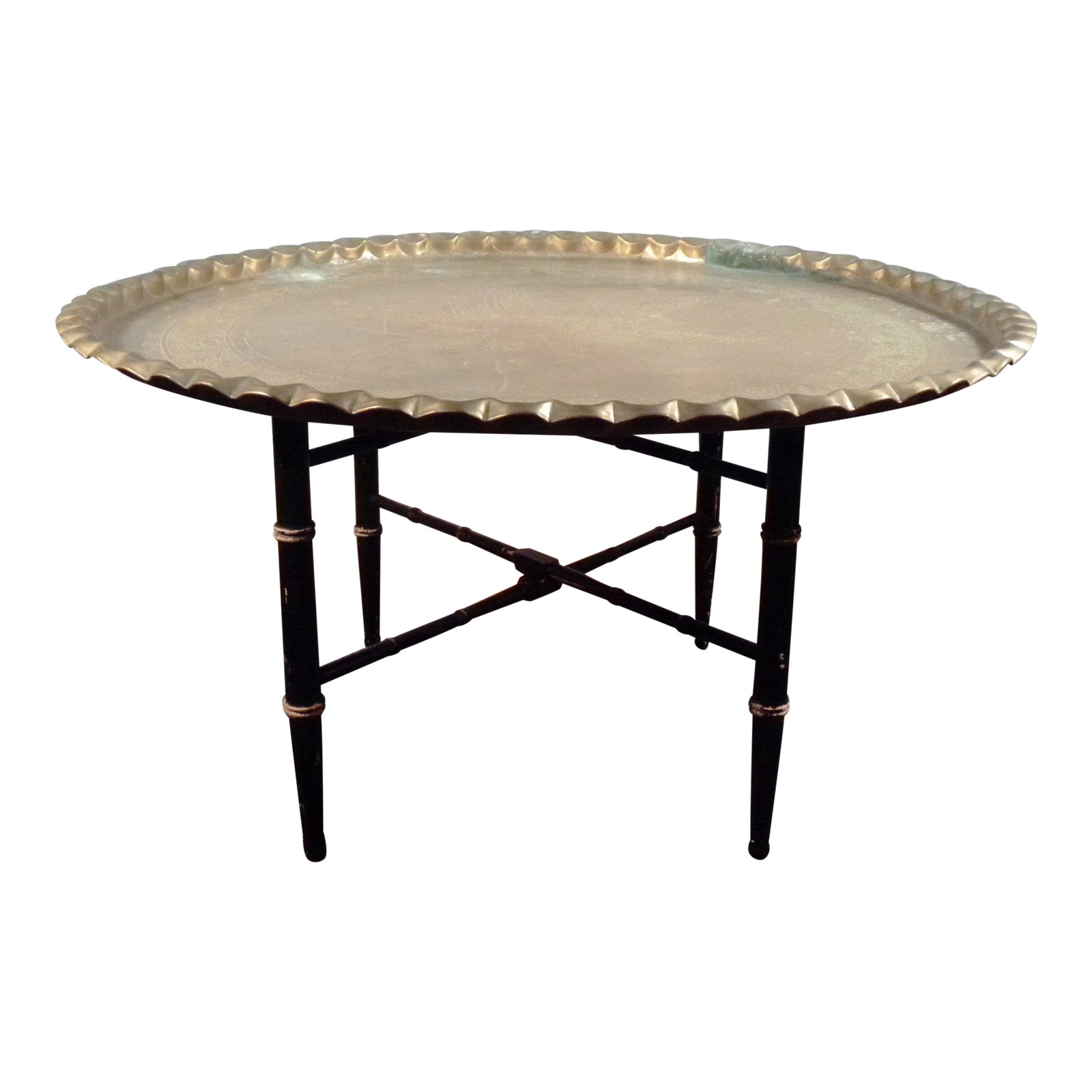 MidCentury Brass Moroccan Folding Coffee Table Chairish