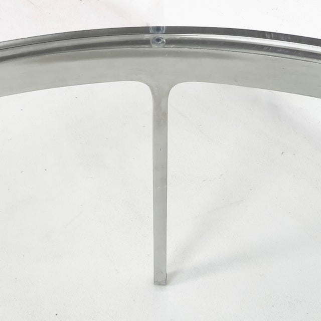 Nicos Zographos Nicos Zographos Coffee Table in Polished Steel With Glass Top For Sale - Image 4 of 5