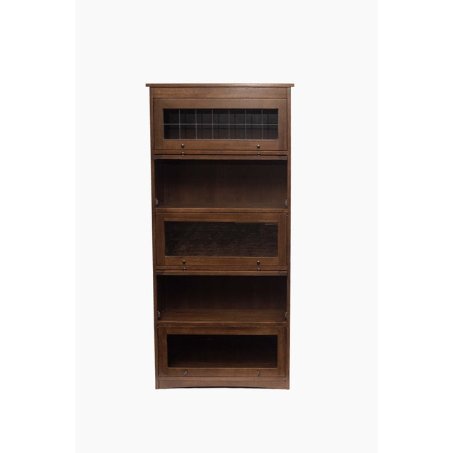 Mission Craftsman Style Oak Barrister Bookcase - 5 Stack - Micheal Cherry For Sale - Image 4 of 18