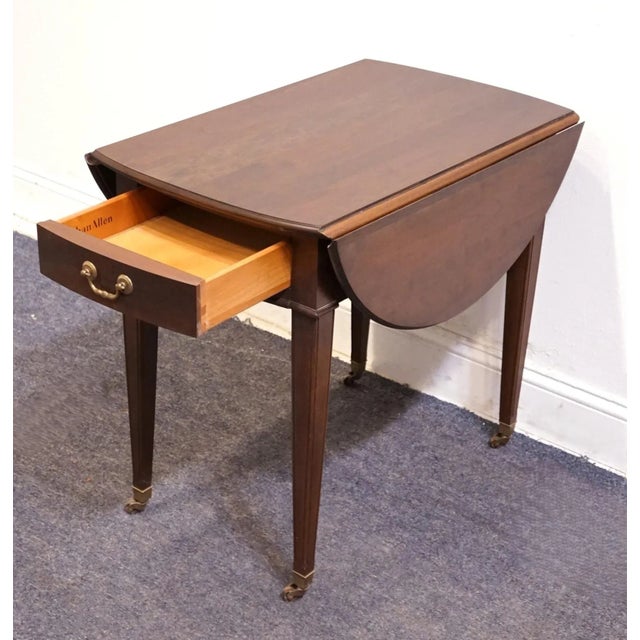 Ethan Allen Georgian Court Solid Cherry Traditional Style 34" Pembroke Drop Leaf Accent End Table 11-8202 For Sale - Image 10 of 14