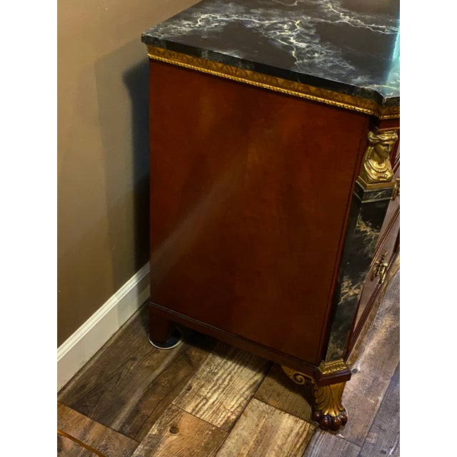 Vintage John Widdicomb Empire Style Dresser Faux Marble For Sale In Chicago - Image 6 of 8