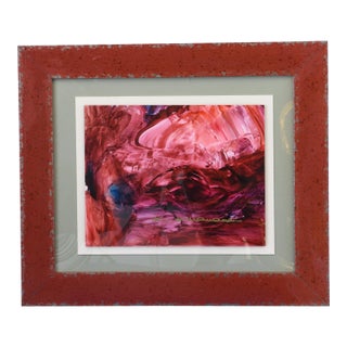 1990s Crimson Depths, Oil on Paper by Kamran Khavarani For Sale