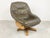 Wood Brutalist Oak and Leather Swivel Chair, 1970s For Sale - Image 7 of 12