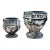 Vintage Greek Key and Grape Motif Concrete Planter Pair For Sale