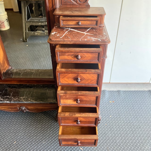 Antique Victorian Deep Well Marble Top Dresser For Sale - Image 12 of 13