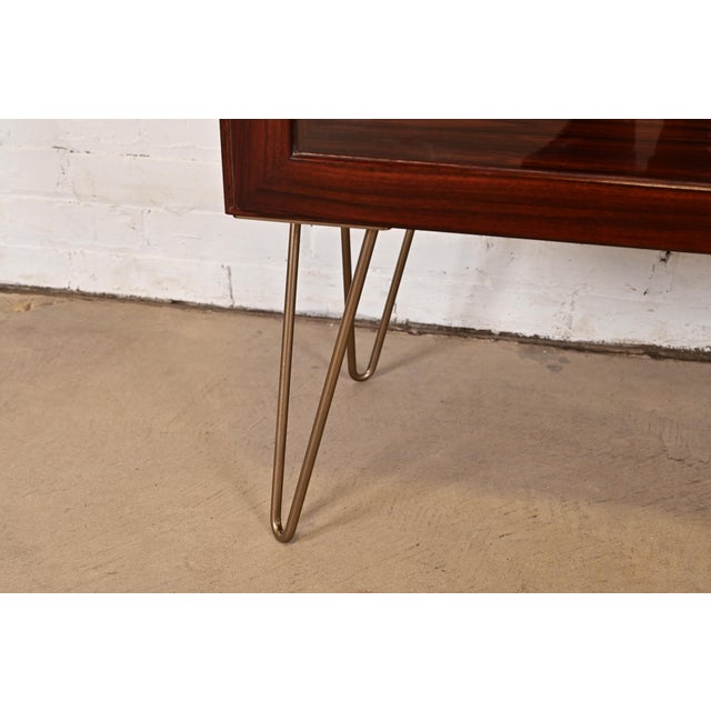 Wood Skovby Danish Modern Rosewood Lighted Bookcase Cabinet, Circa 1970s For Sale - Image 7 of 13