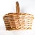 Rustic Vintage Heavy Rattan Fruit Basket With Handle For Sale - Image 3 of 8