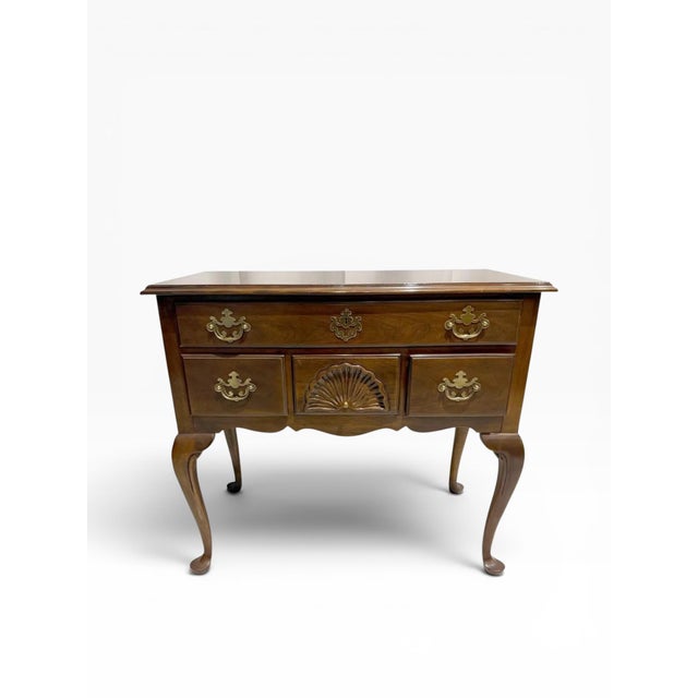 Wood Drexel Queen Anne Style Walnut Lowboy Chest For Sale - Image 7 of 12