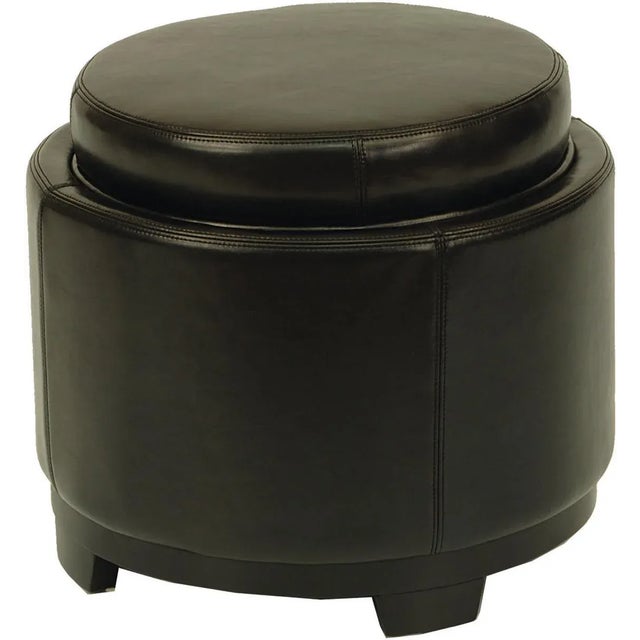 Storage Tray Ottoman in Black & Black For Sale - Image 10 of 10