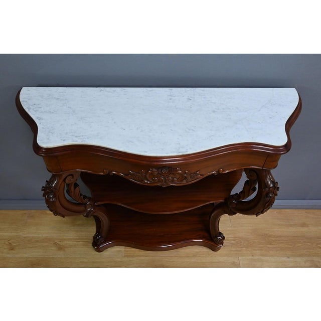 Napoleon III Mahogany Console Table For Sale - Image 5 of 18