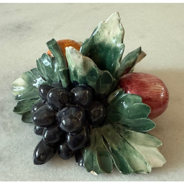 Ceramic Vintage Italian Capodimonte Ceramic Fruit Candle Holders by Visconti Mollica For Sale - Image 7 of 15