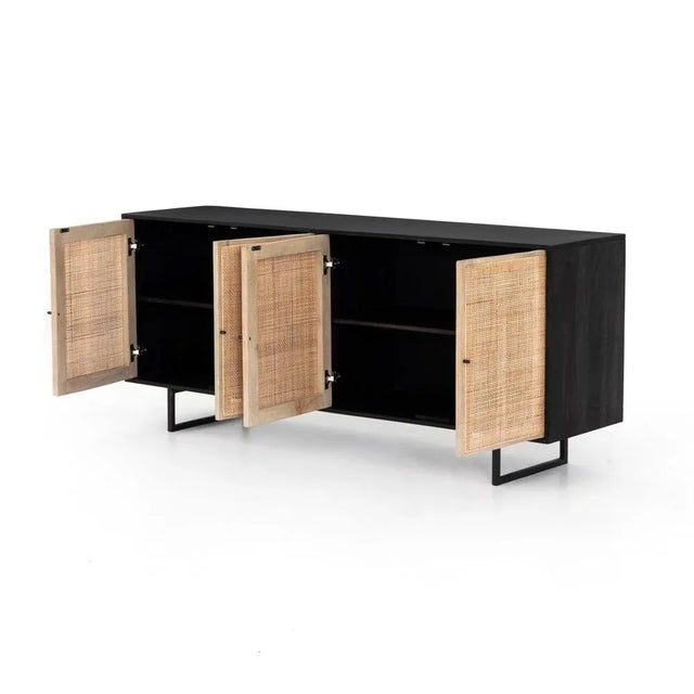 Tan Four Hands Carmel Sideboard, Black Wash Mango For Sale - Image 8 of 13