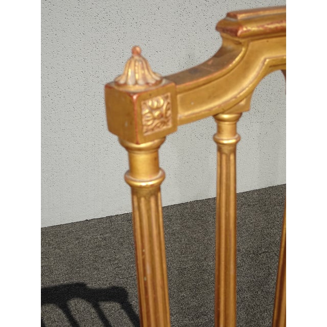 Wood Vintage French Provincial Gold Tufted Accent Chair ~ Vanity Chair For Sale - Image 7 of 12