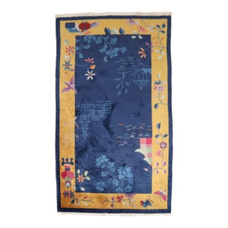 Zabihi Collection Chinese Art Deco Small Rug For Sale
