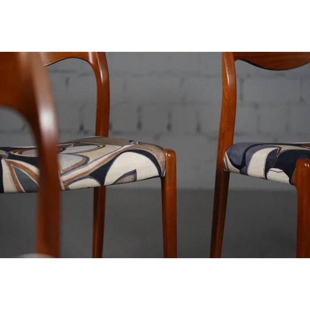 Model 71 Dining Chairs in Dedar Fabric by Niels Otto Møller for JL Møllers, 1950s, Set of 6 For Sale - Image 10 of 16