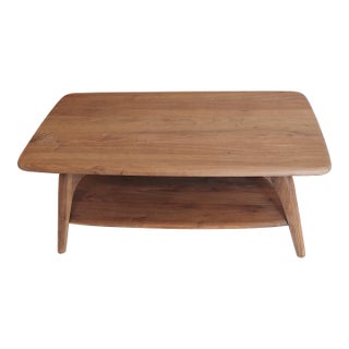 Heywood Wakefield Style Coffee Table With Lower Shelf 1950s For Sale