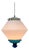 Scandinavian Art Deco Milk Glass Pendant Light with Azure Blue Details, 1930s For Sale