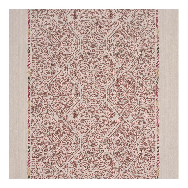 Sample - Schumacher Orion Embroidery Fabric in Clay For Sale