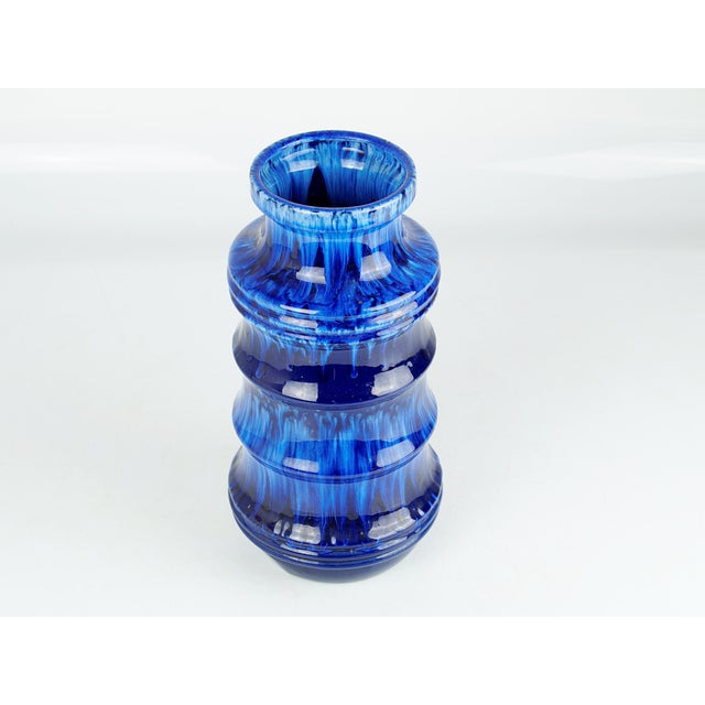 Mid-Century Modern Mid-Century Blue Vase from Scheurich Keramik, 1960s For Sale - Image 3 of 9