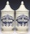A pair of two antique European tin-glazed earthenware apothecary jars. circa 1775 Originally used as medicinal pottery...