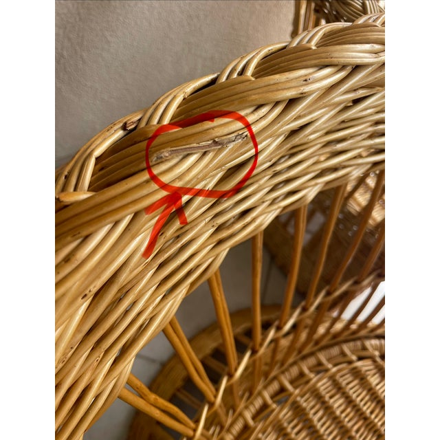 McGuire Vintage Wicker Barrel Back Armchairs, a Set of 4 For Sale - Image 14 of 16
