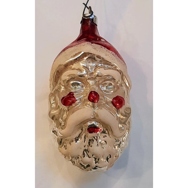 Antique Mercury Glass Santa Christmas Ornament St Nick For Sale In Fayetteville, AR - Image 6 of 6
