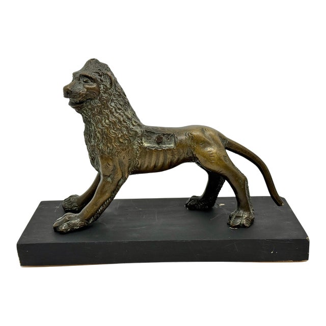 Antique Medieval Bronze Sculpture of a Lion For Sale