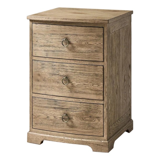 Rustic Modern Three-Drawer Nightstand For Sale