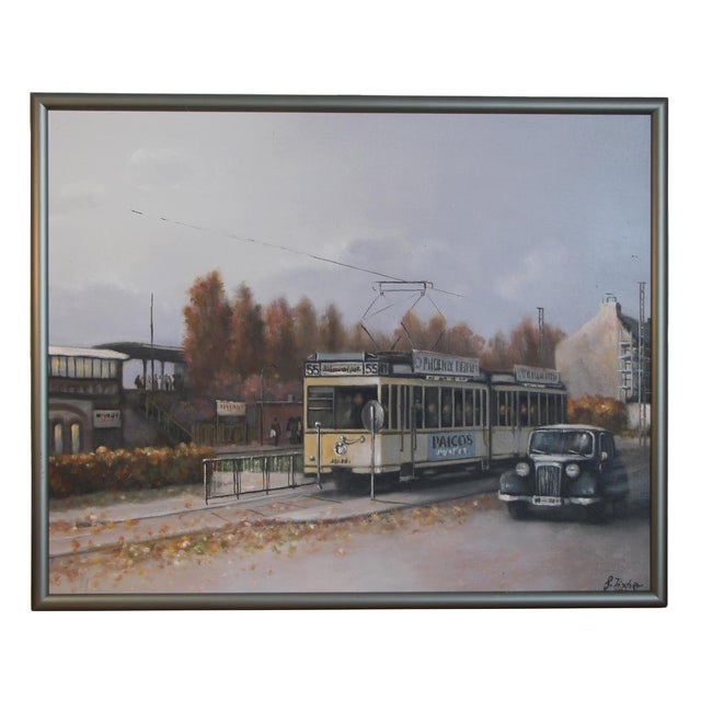 Günter Fischer, Spandau West Station in Berlin, 20th Century, Oil on Canvas, Framed For Sale - Image 10 of 10