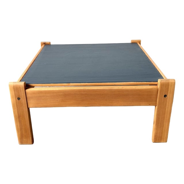 Modernist Coffee Table in Pine with Reversible Top, 1970s For Sale