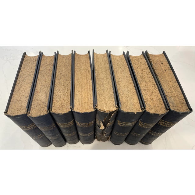 1904 Navy Blue & Gold Britannica Encyclopedia Set For Sale - Image 9 of 11
