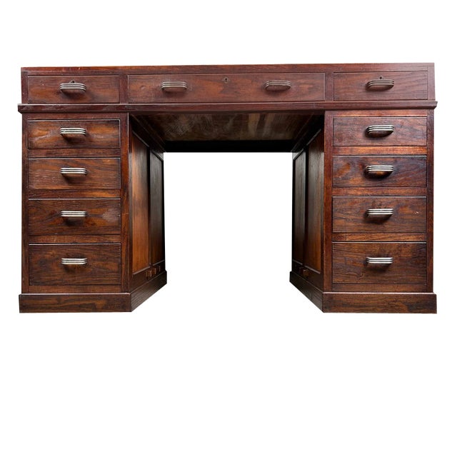 Japanese Wooden Desk, 1930s For Sale