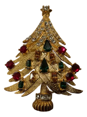 Vintage Eisenburg Ice Christmas Tree Brooch