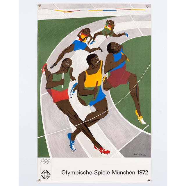 Olympics Serigraph Poster by Jacob Lawrence, 1972 For Sale - Image 3 of 9