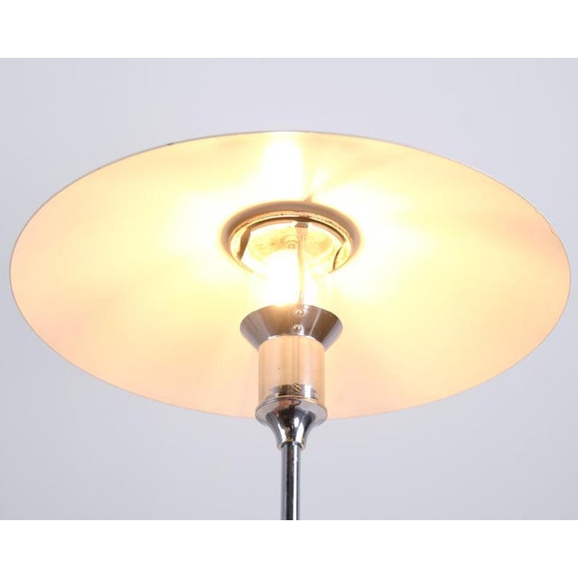 Table Lamp with White Metal Shades and Nickel-Plated Frame by Lyfa, 1940s For Sale - Image 6 of 12