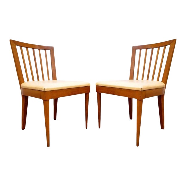 Mid 20th Century Vintage Paul McCobb Style Mid Century Modern Maple Slat Back Dining Chairs- a Pair For Sale