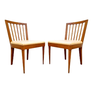 Mid 20th Century Vintage Paul McCobb Style Mid Century Modern Maple Slat Back Dining Chairs- a Pair