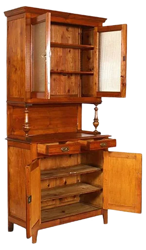19th-Century Wooden Display Cabinet