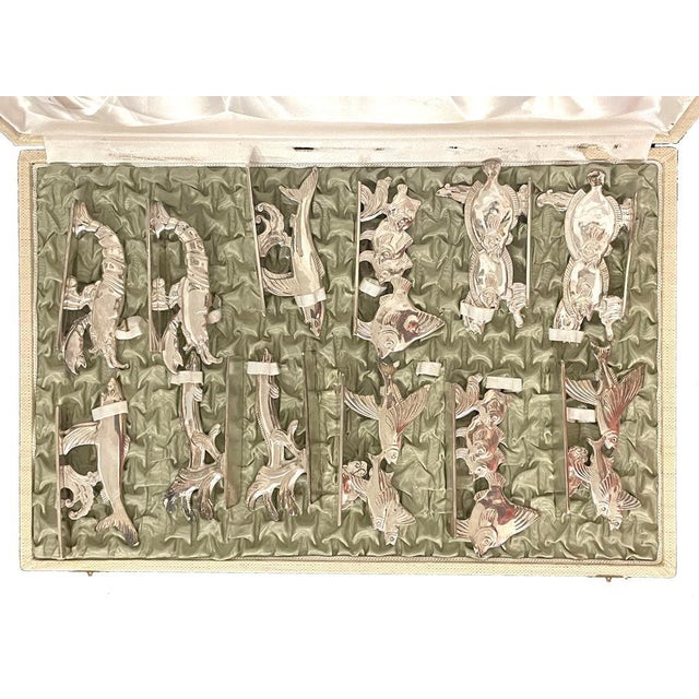 Art Deco Knife Rests with Fish and Sea Creature Motif, Set of 12 For Sale - Image 12 of 12