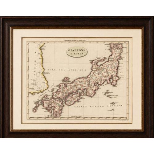 Antique Map of Japan with Coast of Korea by Barbiellini, 1807 For Sale - Image 3 of 10